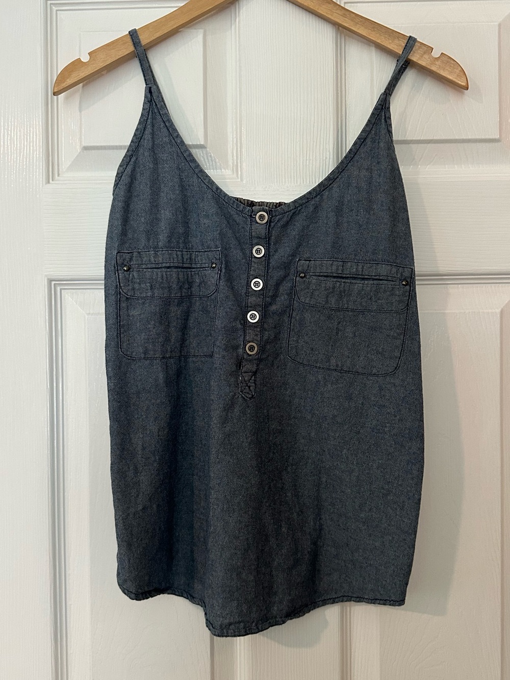 Gentle Fawn Denim-Look Button Front Tank Top